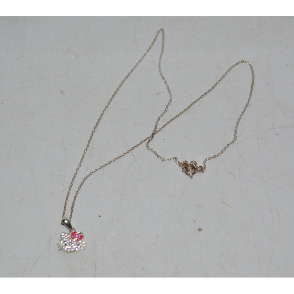 Sanrio Hello Kitty JCM 925 Sterling Silver Textured Mesh Face Necklace – Used